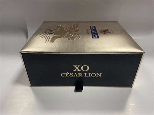 Caixa de vinho vermelho de alta classe Caixa de presente de vinho de papel premium com impressão em relevo