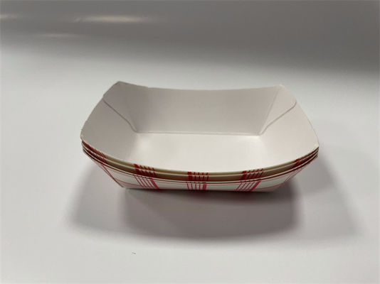 FSC Papel vermelho e branco bandejas de alimentos bandejas de papelão para levar para a padaria