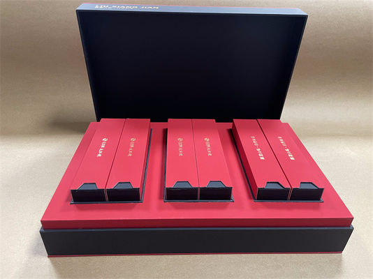 Caixa de presente de papel vermelho Rectangular Pantone Cartão impresso Caixa de presente