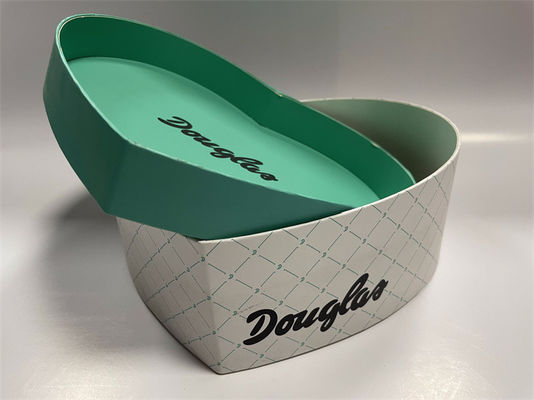 Caixa de presente rígida CMYK Caixa de cartão em forma de coração verde fecho magnético