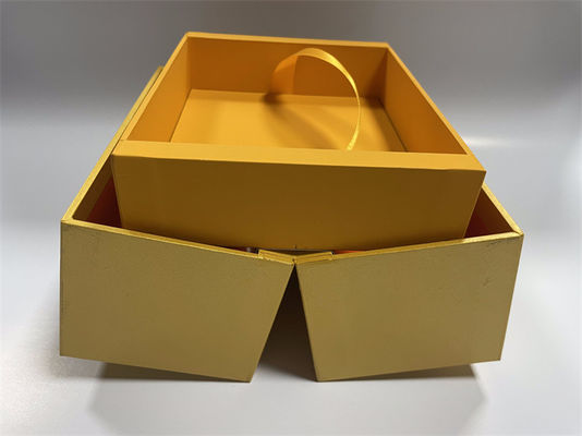 CMYK / Pantone Impressão Caixas de papel dobrável Caixa de cartão retangular amarelo