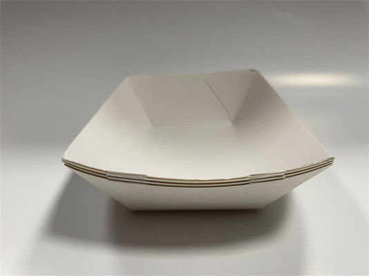 Caixa de alimentos de papel biodegradável Branco Botes de alimentos descartáveis personalizados